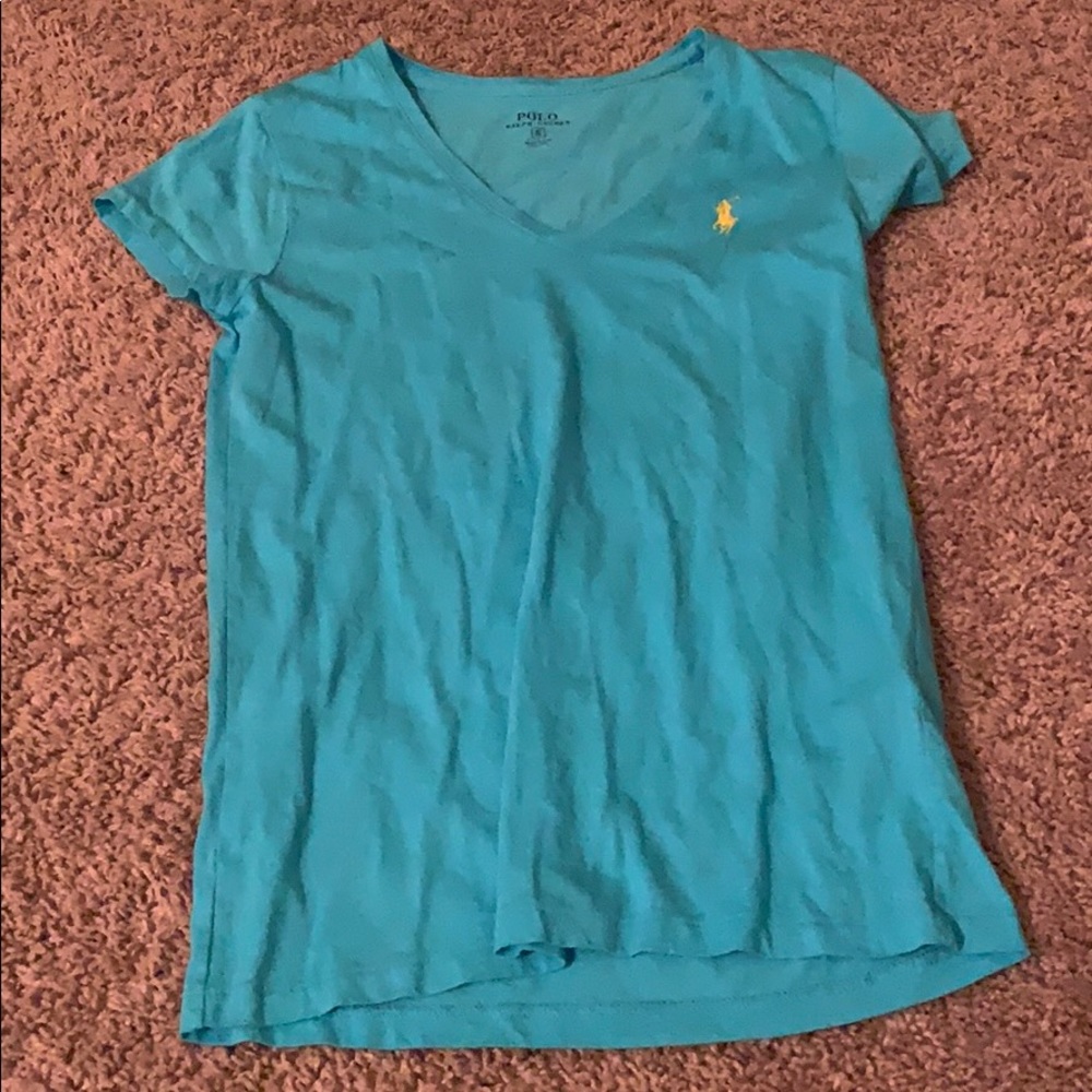 Light blue v neck polo